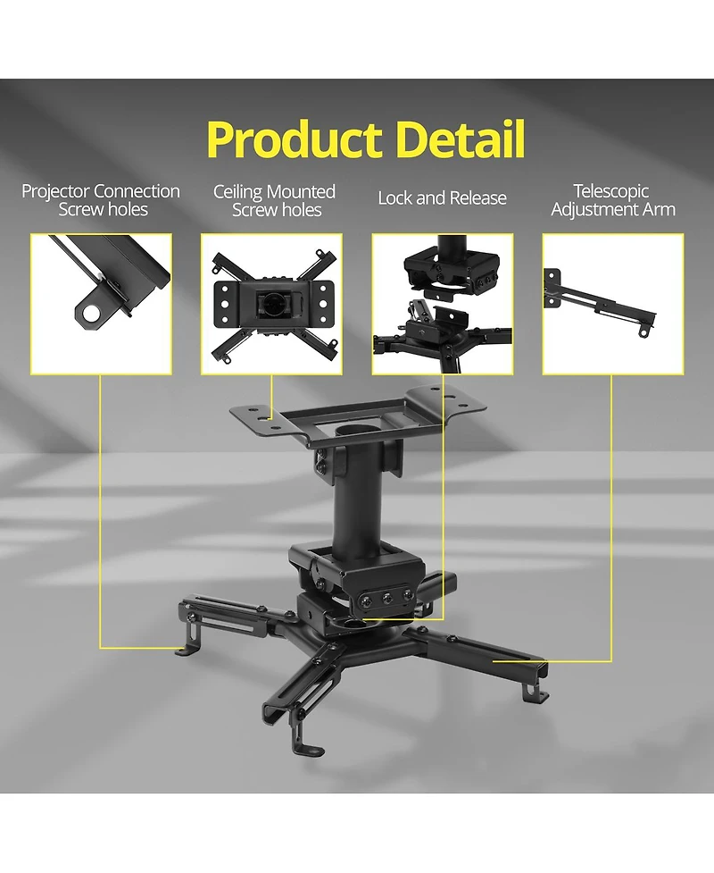 BenQ LK936ST 4K Ultra Hd Short-Throw Laser Dlp Projector, Bundle with H&A Ceiling Mount