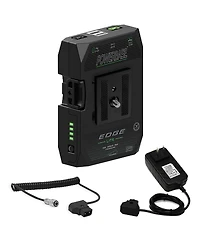 Core Swx PowerBase Edge Lite 49Wh 14.8V Small Form Cine Base Lithium-Ion Battery Pack Bundle with Coiled D-Tap to 2-Pin Cable, D-Tap Charger