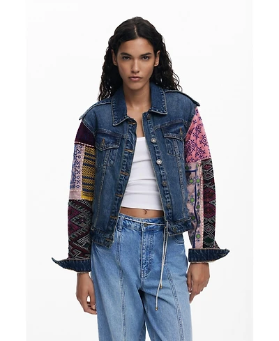 Desigual Women's Denim jacket with combined sleeves