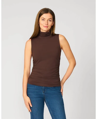 Cable & Gauge Women's Sculpt Sleeveless Turtleneck Tank