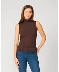 Cable & Gauge Women's Sculpt Sleeveless Turtleneck Tank