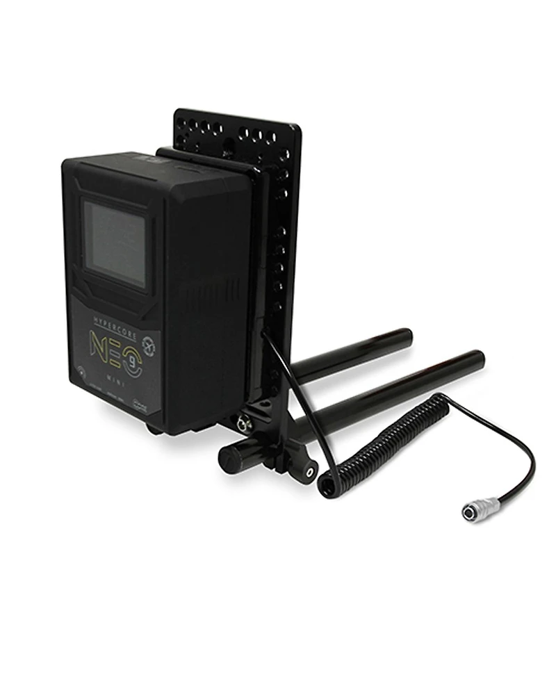 Core Swx 15mm Rail Mount Cheese Plate with 3-Stud Battery Plate and 10" 2-Pin Coil Cable for Blackmagic Pocket 4K & 6K