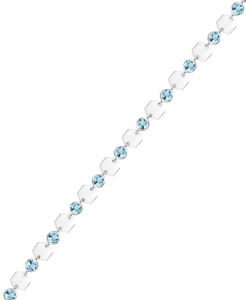 Macy's Blue Topaz Luna Bracelet (2 ct. t.w.) in Sterling Silver