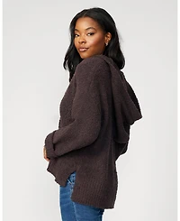 Cable & Gauge Women's Cozy Luxe Lounge Hooded Cardigan