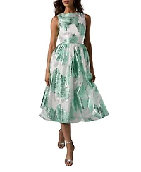 Coast Women's Jacquard Fit And Flare Midi Dress