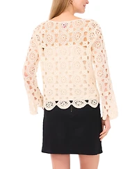 Vince Camuto Women's Crewneck Flared Long Sleeve Top