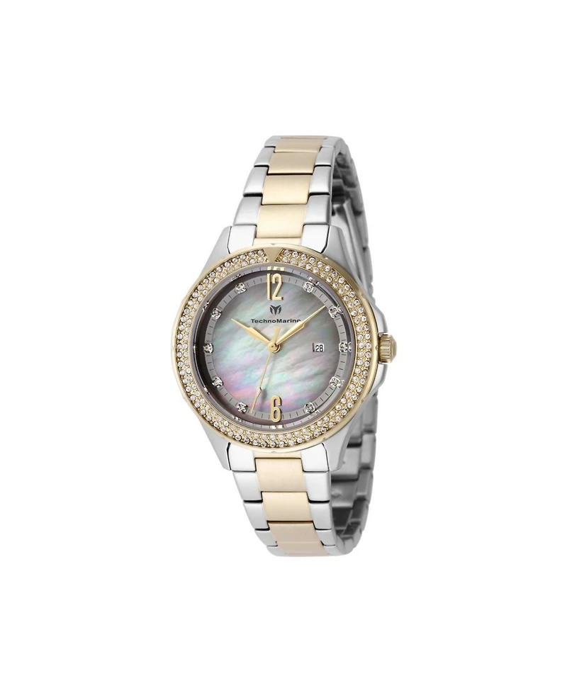 Technomarine Women's Tm-826011 Luna Quartz Grey, White Dial Watch