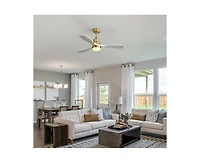 52-inch Modern Minimalist Golden 3 Blades Ceiling Fan with 3 color Dimmable and Memory Function Light and Remote control