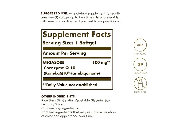 Solgar Megasorb CoQ-10 ,100 mg ,60 SoftGels
