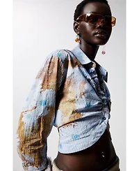 Desigual Women's Striped shirt with flowers