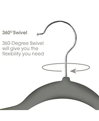 Elama Home 100 Piece Velvet Slim Profile Heavy Duty Felt Hangers with Stainless Steel Swivel Hooks Pink