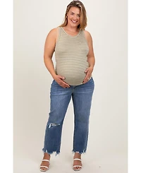 Pinkblush Maternity Blue Distressed Open Knee Relaxed Straight Leg Jeans