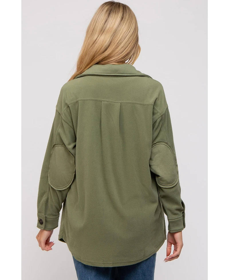 Pinkblush Maternity Beige Fleece Double Front Pocket Jacket