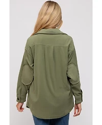 Pinkblush Maternity Beige Fleece Double Front Pocket Jacket