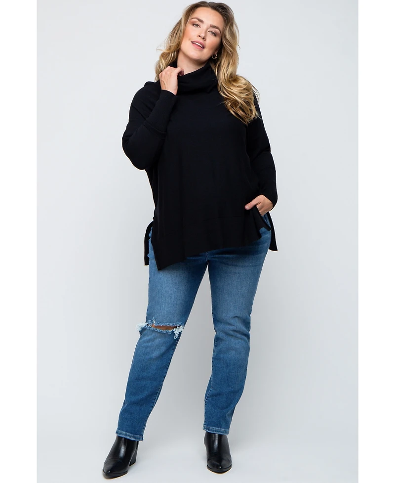 Pinkblush Plus Blue Distressed Knee Skinny Jeans