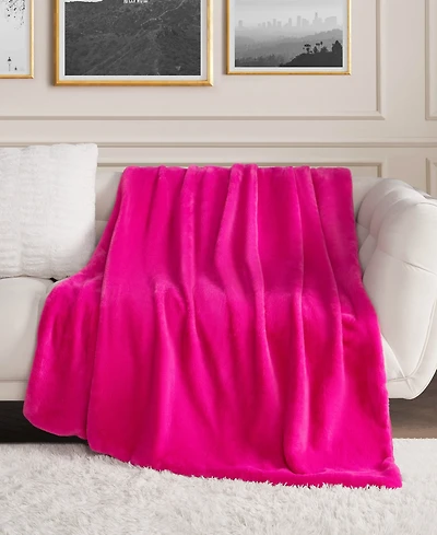 Juicy Couture Rabbit Mink Faux Fur Throw Blanket, 50" x 70"