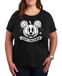 Disney Happy Halloween Mickey Pumpkin Women's Short Sleeve Graphic T-shirts