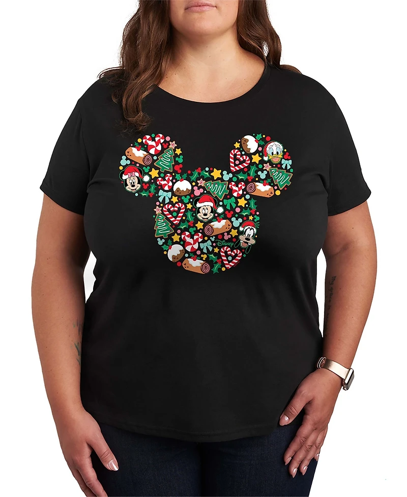 Disney Mickey and Friends Christmas Women's Short Sleeve Graphic T-shirts