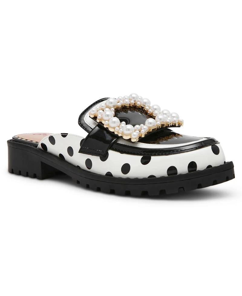 Betsey Johnson Women's Grayce Embellished Buckle Slip-On Loafers
