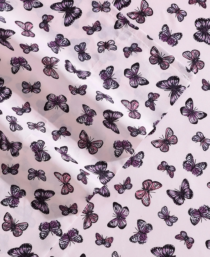 Betsey Johnson Printed Brushed Microfiber -Pc. Sheet Set