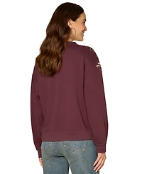 Democracy Petite Beaded Crewneck Sweatshirt