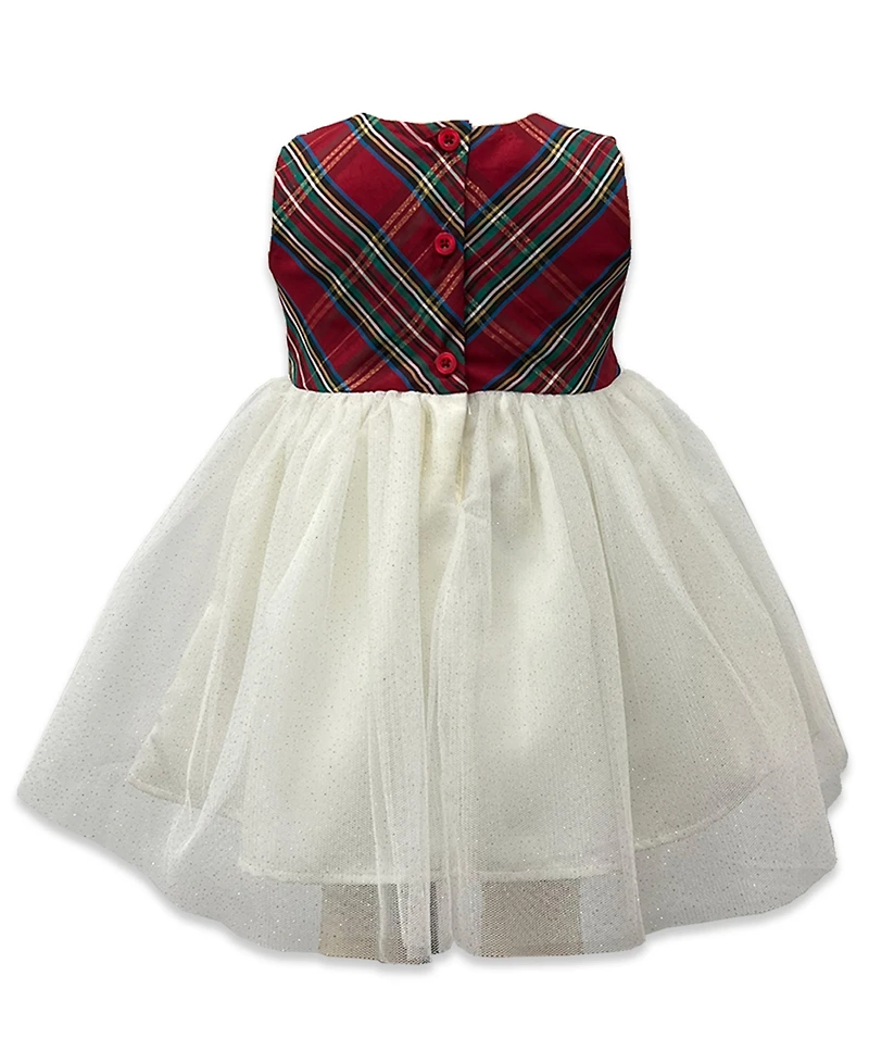 Blueberi Boulevard Baby Girls 2-Piece Holiday Plaid Dress and Coat Set