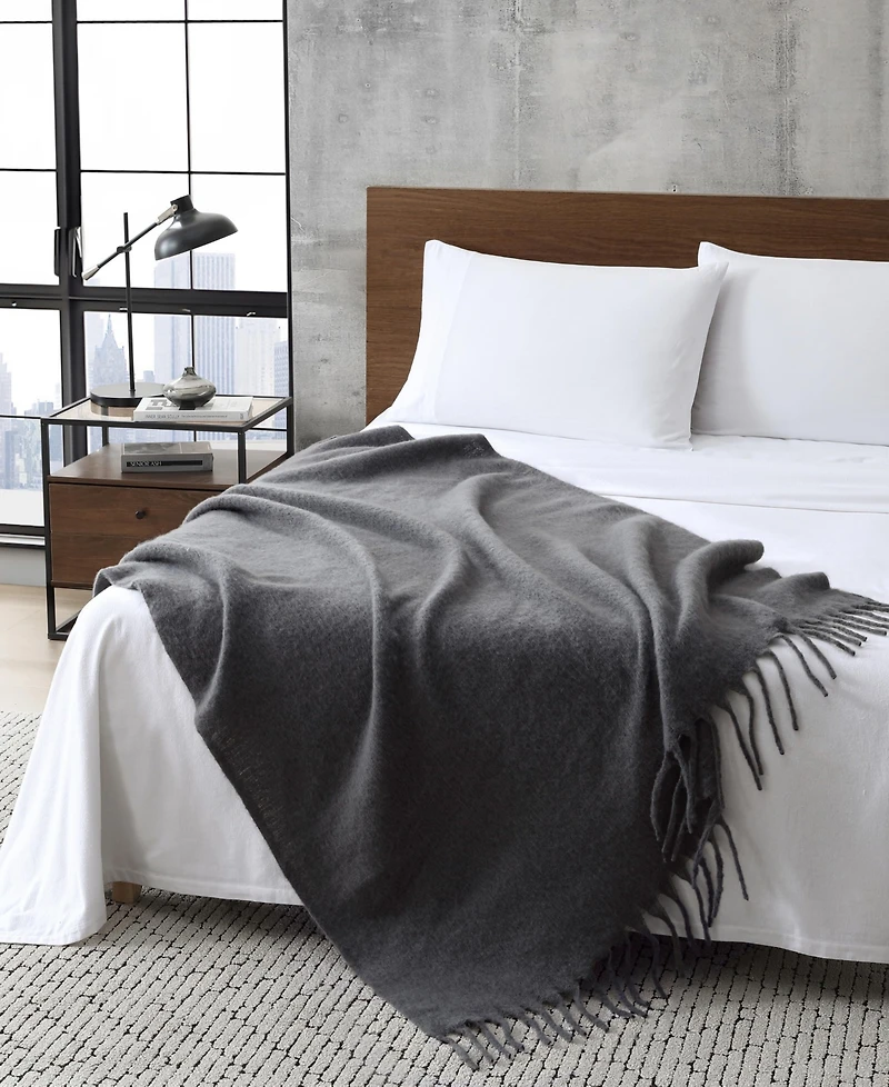 Kenneth Cole New York Faux Fur Mohair Throw Blanket, 70" x 50"