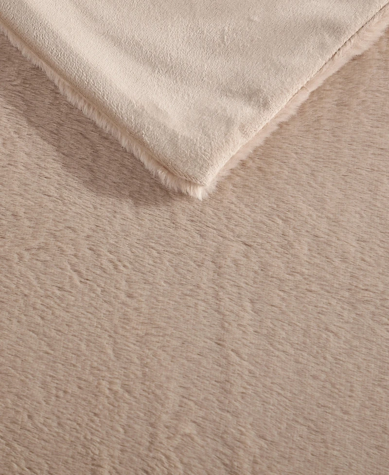 Kenneth Cole New York Solid Faux Fur Throw Blanket, 70" x 50"