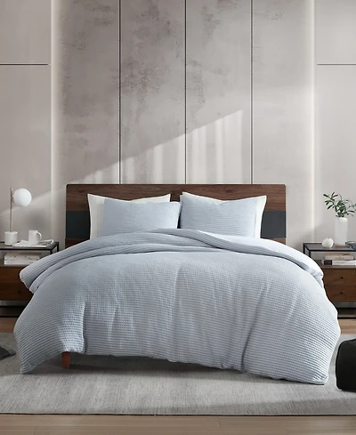 Kenneth Cole New York Solid Waffle 3-Pc. Duvet Cover Set