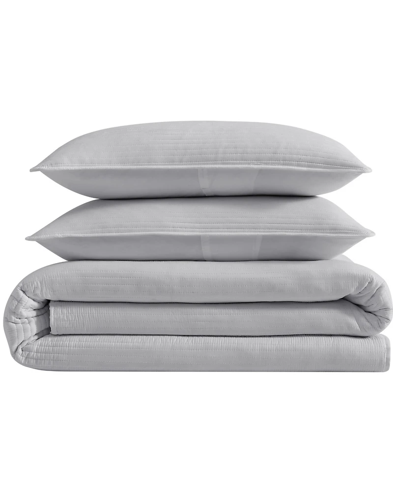 Kenneth Cole New York Solid Washed Channel Stitch 3-Pc. Quilt Set, King