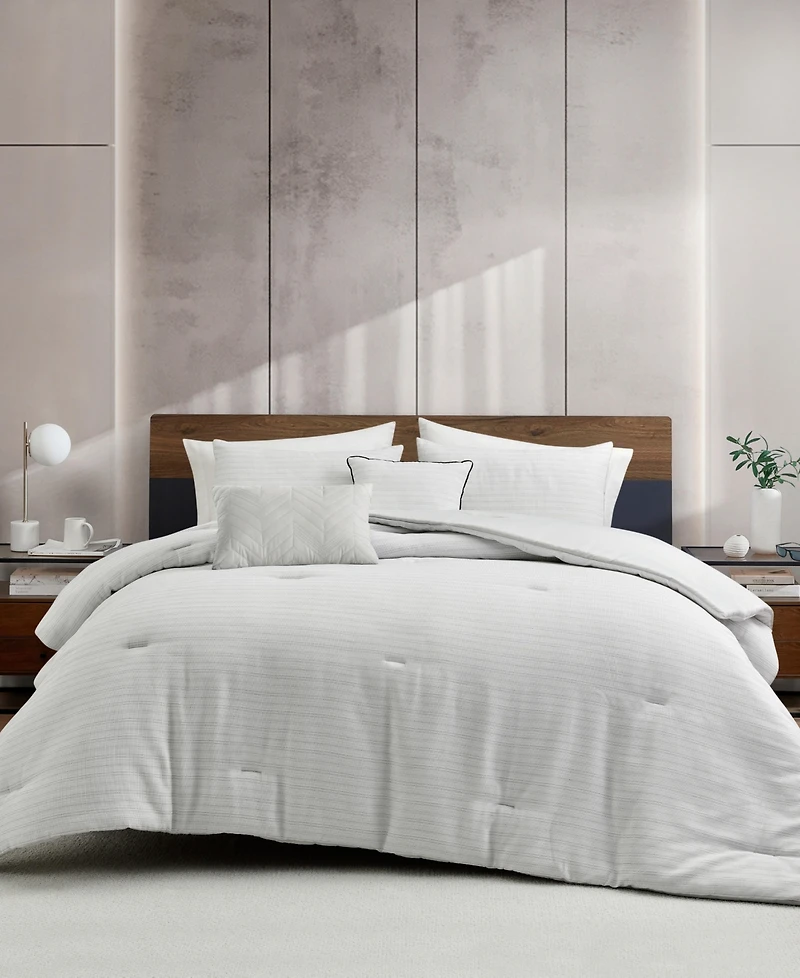Kenneth Cole New York Embossed Waffle -Pc. Comforter Set