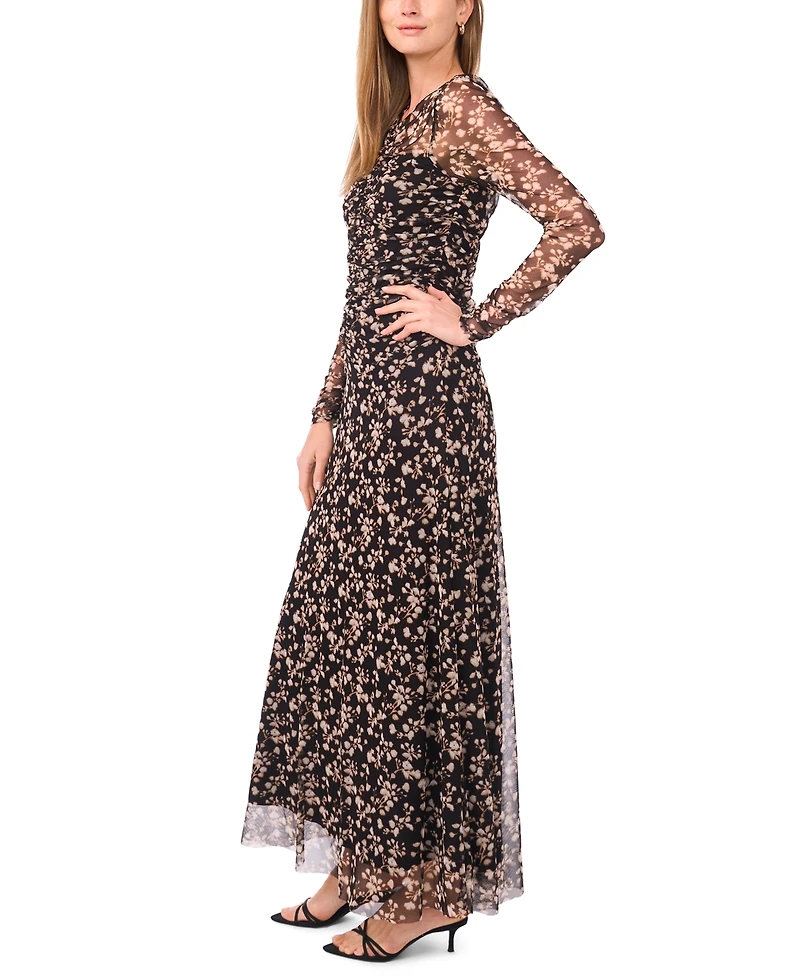 Parker Women's Printed V-Neck Long Sleeve Dress
