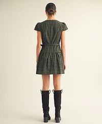 Arose Studio, Inc Women's Plaid Belted Mini Dress