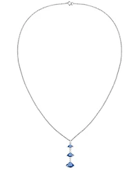 Macy's Lab-Grown Sapphire Pendant Necklace (1-1/5 ct. t.w.) in Sterling Silver