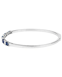 Macy's Lab-Grown Sapphire (1-1/2 ct. t.w.) and Lab-Grown White Sapphire (1/3 ct. t.w.) Bangle in Sterling Silver