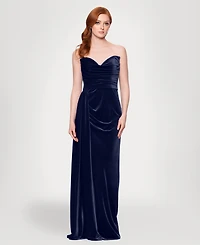 Blondie Nites Juniors' Strapless Center-Back Zipper Dress