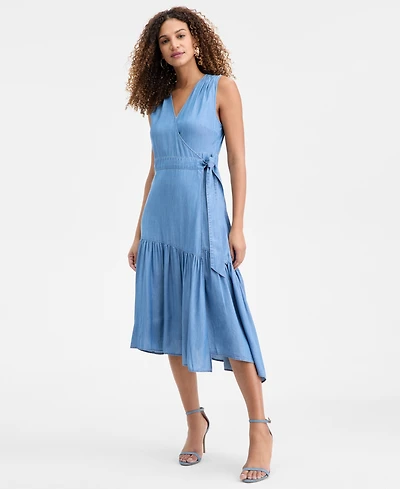I.n.c. International Concepts Women's Sleeveless Midi Wrap Dress, Macy's Exclusive