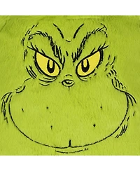 The Grinch Embroidered Smiling Face w/ 3D Hair Tuft Fuzzy Soft Mini Backpack Purse with Adjustable Straps