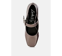 Abeba Diamante Brooch Metallic Mary Jane Pumps