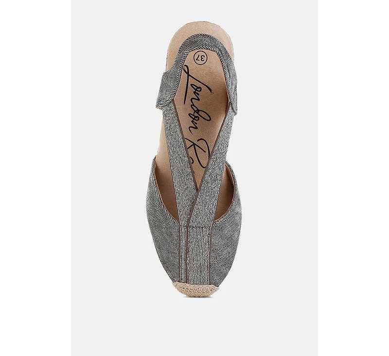 Port Side Metallic Woven Espadrille Wedges