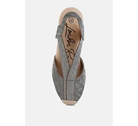 Port Side Metallic Woven Espadrille Wedges