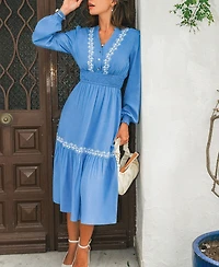 Cupshe Women's Out of Town Blue Midi Beach Dress