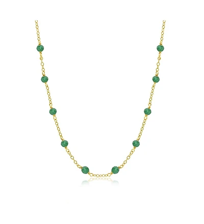 The Lovery Emerald Bead Chain Necklace 14K Gold