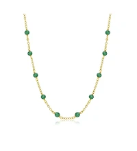The Lovery Emerald Bead Chain Necklace 14K Gold