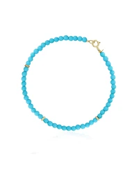 The Lovery Turquoise Round Bead Bracelet 14K Gold