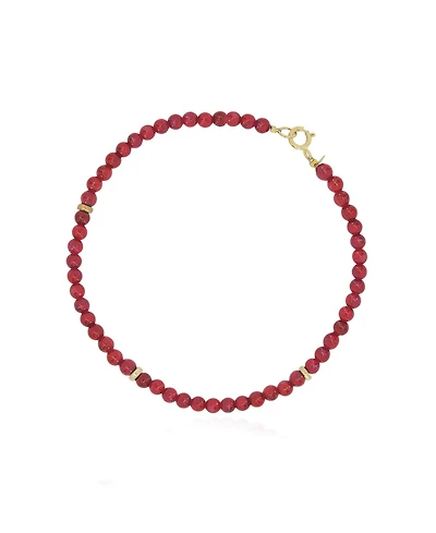 The Lovery Coral Round Bead Bracelet 14K Gold