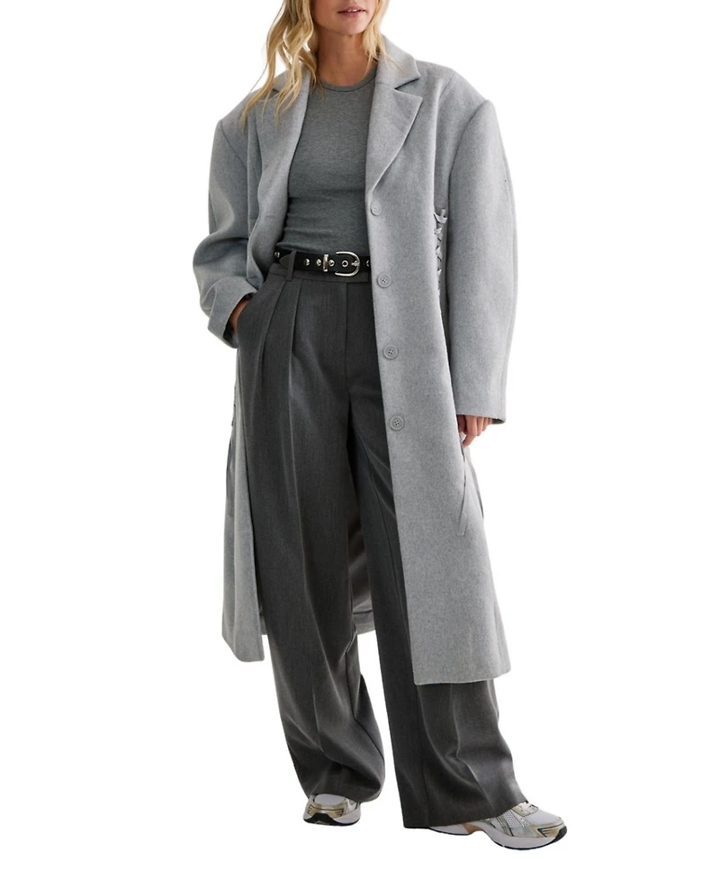 Nasty Gal Premium Corseted Detail Maxi Coat