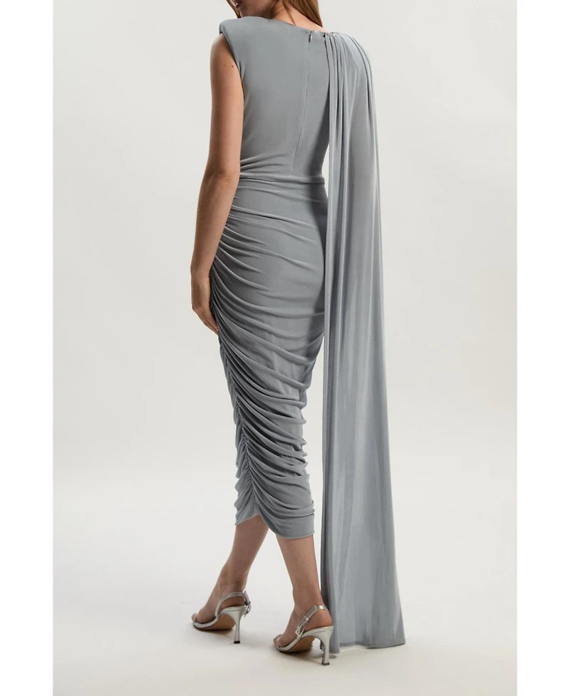 Karen Millen Women's Slinky Crepe Scarf Maxi Dress
