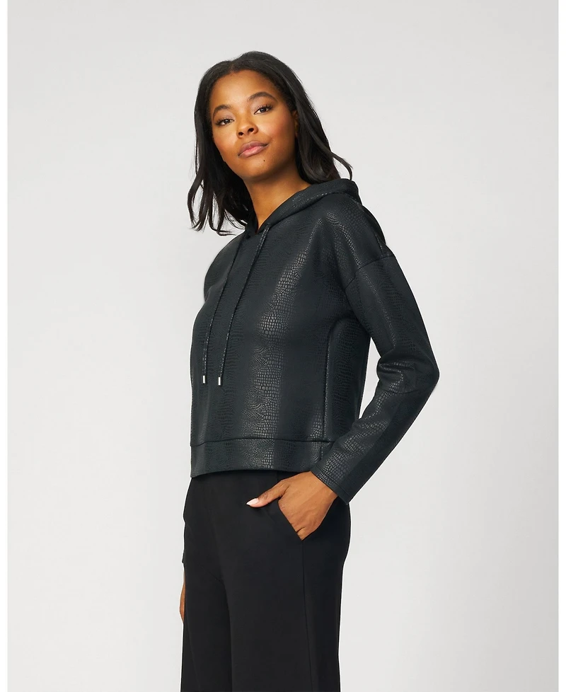 Cable & Gauge Women's Coated Bubble Hem Hoodie