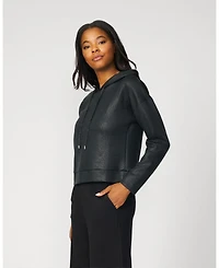 Cable & Gauge Women's Coated Bubble Hem Hoodie